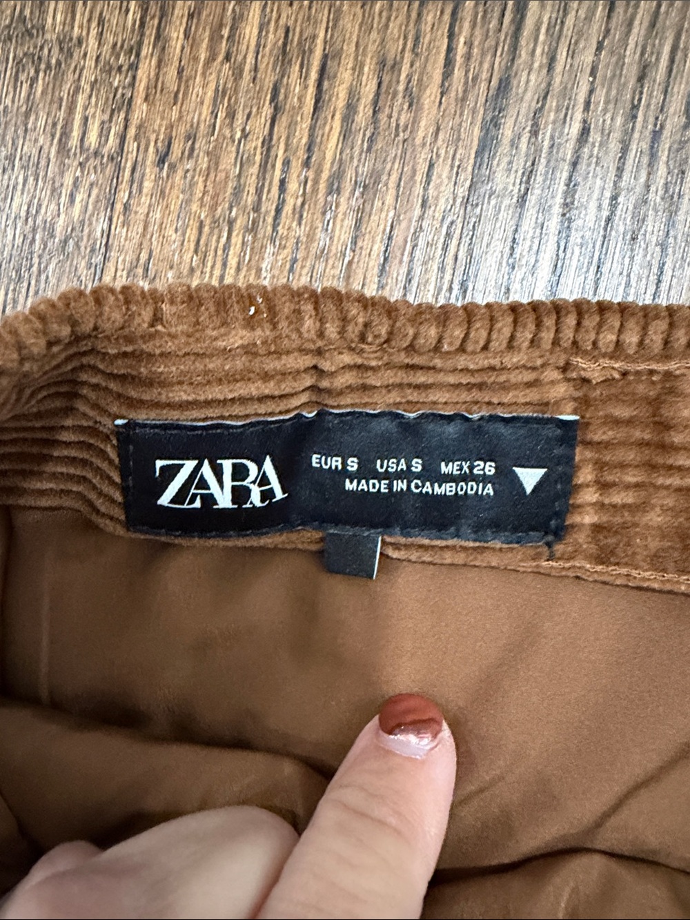 Zara Brown Corduroy Mini Skirt - Picture 3 of 5